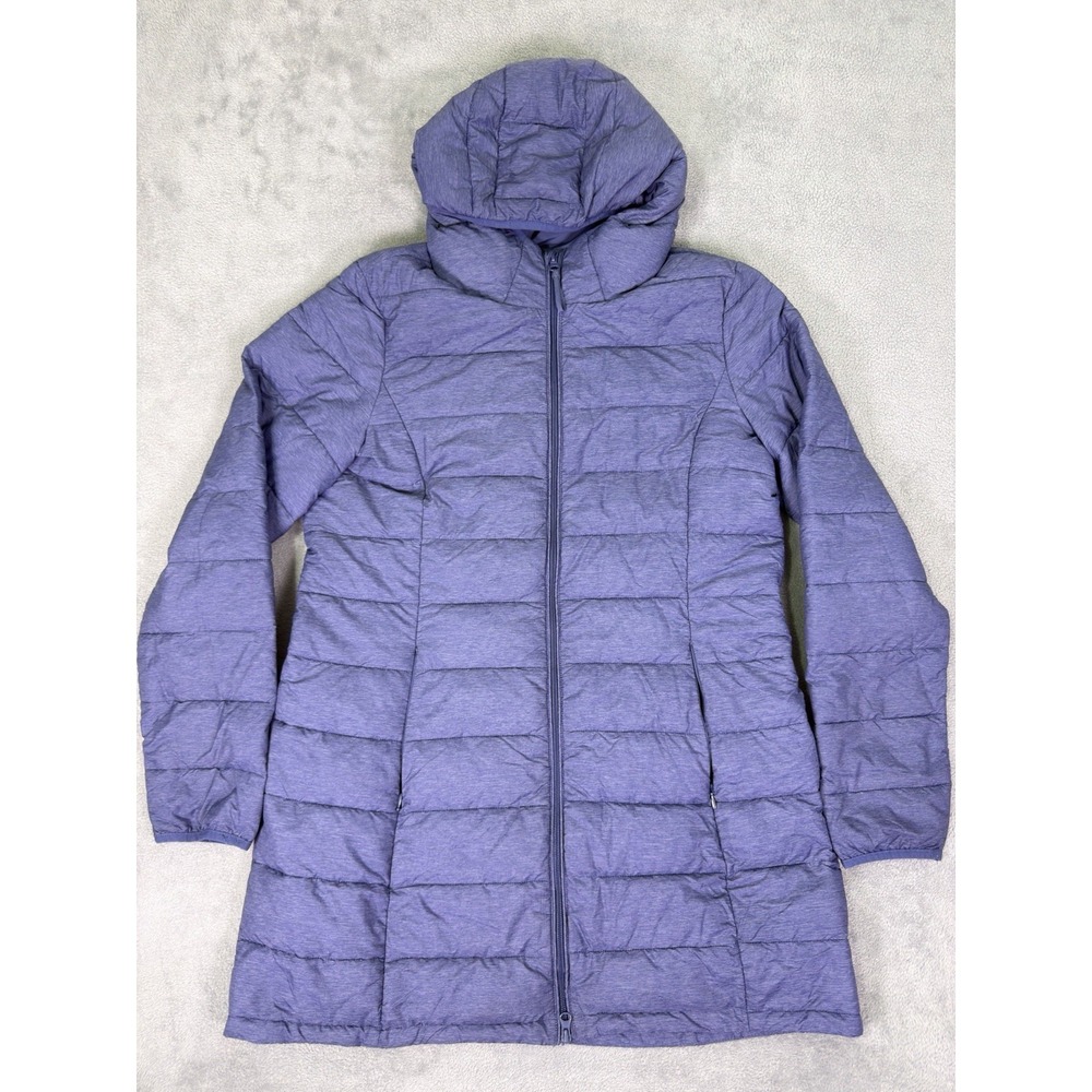 American‎ Tall Jacket Mens Large Tall LT Blue Puffer Packable Ribbed Hooded